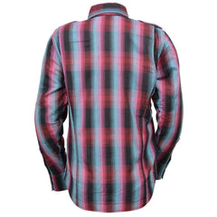 Milwaukee Leather MPL2603 Women’s Plaid Flannel Biker Shirt with CE Approved Armor - Reinforced w/ Aramid Fiber