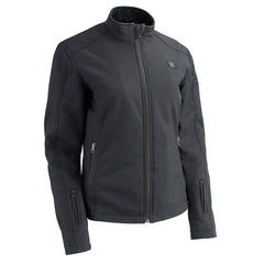 Nexgen Heat MPL2760SET Women's Black Soft Shell Zipper Front Heated Jacket Powered By Rechargeable 10000mAh Battery Pack