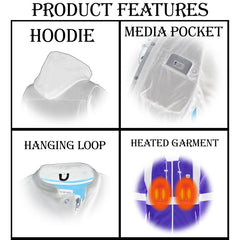 Nexgen Heat MPL2767SET Women's Black Soft Shell Heated Jacket with Detachable Hood (Included Rechargeable 10000mAh Battery)