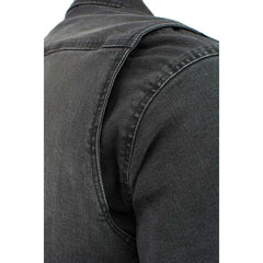 Milwaukee Leather MPM1620 Men's Black Flannel Biker Shirt w/ CE Approved Armor - Reinforced w/ Aramid Fibers