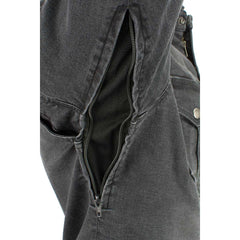 Milwaukee Leather MPM1620 Men's Black Flannel Biker Shirt w/ CE Approved Armor - Reinforced w/ Aramid Fibers