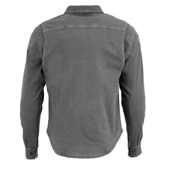 Milwaukee Leather MPM1621 Men's Grey CE Armored Long Sleeve Motorcycle Riders Shirt w/ Reinforced w/ Aramid Fibers