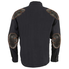 Milwaukee Leather MPM1622 Men's Black Waxy CE Armored Denim Long Sleeve Shirt Reinforced w/ Aramid Fibers