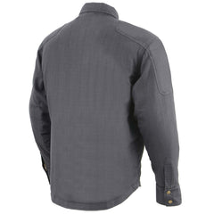 Milwaukee Leather MPM1622 Men's Black Waxy CE Armored Denim Long Sleeve Shirt Reinforced w/ Aramid Fibers