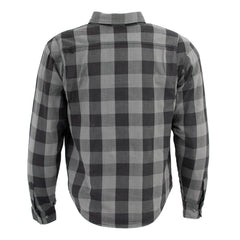 Milwaukee Leather MPM1630 Men's Plaid Flannel Biker Shirt w/ CE Armor - Reinforced w/ Aramid Fibers