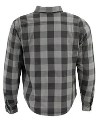 Milwaukee Leather MPM1630 Men's Plaid Flannel Biker Shirt with CE Armor - Reinforced with Aramid Fibers