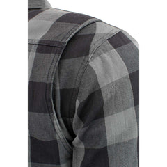 Milwaukee Leather MPM1630 Men's Plaid Flannel Biker Shirt w/ CE Armor - Reinforced w/ Aramid Fibers