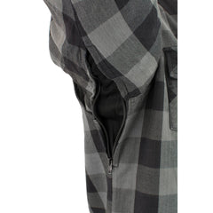 Milwaukee Leather MPM1630 Men's Plaid Flannel Biker Shirt w/ CE Armor - Reinforced w/ Aramid Fibers