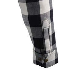 Milwaukee Leather MPM1633 Men's Armored Checkered Flannel Biker Shirt with Aramid by DuPont Fibers