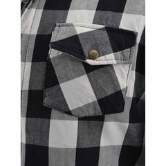 Milwaukee Leather MPM1633 Men's Armored Checkered Flannel Biker Shirt with Aramid by DuPont Fibers