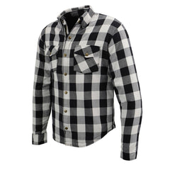 Milwaukee Leather MPM1633 Men's Armored Checkered Flannel Biker Shirt with Aramid by DuPont Fibers