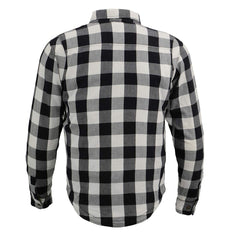 Milwaukee Leather MPM1633 Men's Armored Checkered Flannel Biker Shirt with Aramid by DuPont Fibers