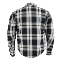 Milwaukee Leather MPM1644 Men's Plaid Flannel Biker Shirt with CE Approved Armor - Reinforced with Aramid Fiber
