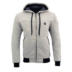 Nexgen Heat Men’s Silver Heated Hoodie Jacket – Winter Motorcycle Riding Gear for Cold Outdoors MPM1714SET