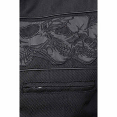 Milwaukee Leather MPM1730 Men's Black Padded Textile All Season Motorcycle Jacket w/ Reflective Skulls Artwork