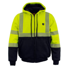 Nexgen Heat MPM1773SET Men's Heated High Visibility Work Hoodie, Neon Green Hi Vis Reflective Hoodie