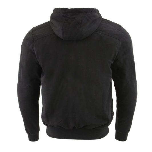 Milwaukee Leather Men's Streetguard Black CE Armored Riding Hoodie, Shoulder and Elbow Armor - MPM1788