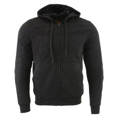 Milwaukee Leather Men's Streetguard Black CE Armored Riding Hoodie, Shoulder and Elbow Armor - MPM1788