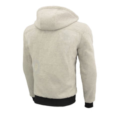 Milwaukee Leather Men's Streetguard Silver CE Armored Riding Hoodie, Shoulder and Elbow Armor - MPM1788