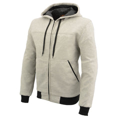 Milwaukee Leather Men's Streetguard Silver CE Armored Riding Hoodie, Shoulder and Elbow Armor - MPM1788