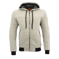Milwaukee Leather Men's Streetguard Silver CE Armored Riding Hoodie, Shoulder and Elbow Armor - MPM1788