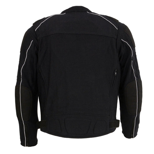Milwaukee Leather MPM1791 Men's Black Textile Armored Moto Jacket
