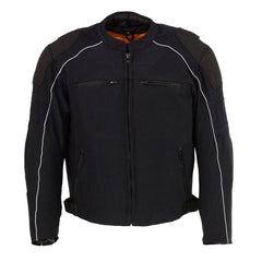 Milwaukee Leather MPM1791 Men's Black Textile Armored Moto Jacket
