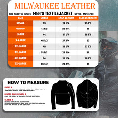 Milwaukee Leather MPM1793 Green High Vis Armored Mesh Motorcycle Jacket for Men - All Season Biker Jacket