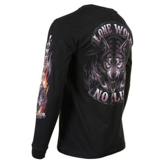 Milwaukee Leather MPMH117001 Men's 'Lone Wolf No Club' Biker Long Sleeve Shirt