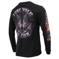 Milwaukee Leather MPMH117001 Men's 'Lone Wolf No Club' Biker Long Sleeve Shirt