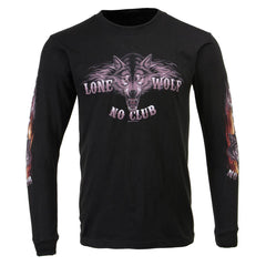 Milwaukee Leather MPMH117001 Men's 'Lone Wolf No Club' Biker Long Sleeve Shirt