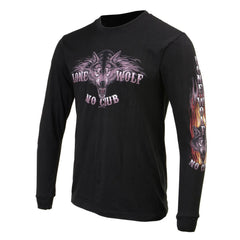 Milwaukee Leather MPMH117001 Men's 'Lone Wolf No Club' Biker Long Sleeve Shirt
