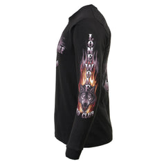 Milwaukee Leather MPMH117001 Men's 'Lone Wolf No Club' Biker Long Sleeve Shirt