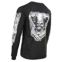 Milwaukee Leather MPMH117002 Mens 'Assassin' Double Sided Black Long Sleeve Shirt