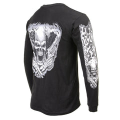Milwaukee Leather MPMH117002 Mens 'Assassin' Double Sided Black Long Sleeve Shirt