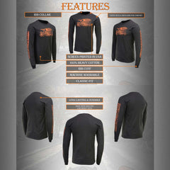 Milwaukee Leather MPMH117006 Men’s ‘Coolin’ Long Sleeve Black T-Shirt