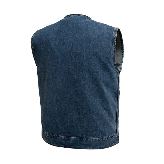 FIM624DM-No Limit - Men's Motorcycle Denim Vest