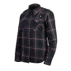 Nexgen Heat Nxl2602set Women's 'Bonnie' Black Grey Red Heated Flannel Long Sleeve Shirt (Rechargeable Battery Pack Included)