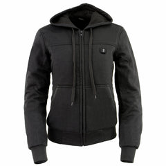 Nexgen Heat Women's Heated Hoodie Jacket - MPL2713SET Black | 3 Level Motorcycle Riding, Winter Ready, Outdoors Use