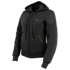 Nexgen Heat Women's Heated Hoodie Jacket - MPL2713SET Black | 3 Level Motorcycle Riding, Winter Ready, Outdoors Use