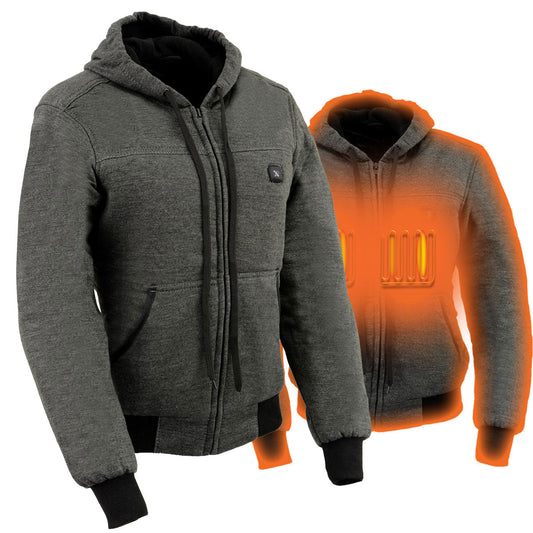 Nexgen Heat Women's Heated Hoodie Jacket - MPL2713SET Grey | 3 Level Motorcycle Riding, Winter Ready, Outdoors Use