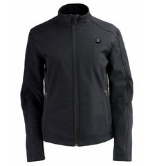 Nexgen Heat NXL2760SET Women's Black 'Heated' Soft Shell Jacket Front Zipper - Warming Jacket for Hiking Riding