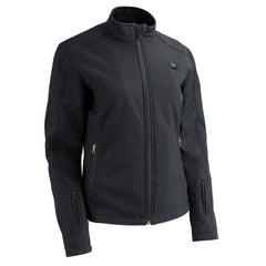 Nexgen Heat NXL2760SET Women's Black 'Heated' Soft Shell Jacket Front Zipper - Warming Jacket for Hiking Riding