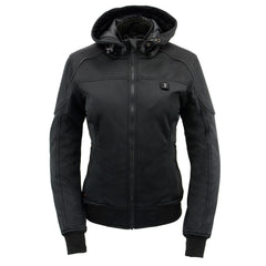 Nexgen Heat MPL2761SET Women's Black 'Heated' Soft Shell Racing Style Heated Jacket for Hiking Riding