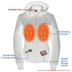 Nexgen Heat MPL2761SET Women's Black 'Heated' Soft Shell Racing Style Heated Jacket for Hiking Riding