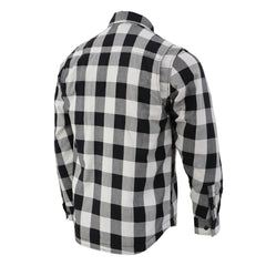 NexGen NXM1601SET Men's 'Riffraff' Black and White Heated Flannel Long Sleeve Shirt (Rechargeable Battery Pack Included)