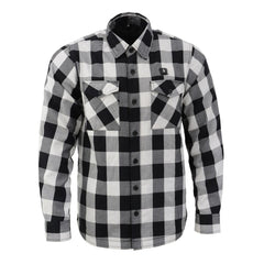 NexGen NXM1601SET Men's 'Riffraff' Black and White Heated Flannel Long Sleeve Shirt (Rechargeable Battery Pack Included)