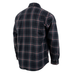 Nexgen Heat Nxm1602set Men's 'Riffraff' Black, Grey/Red Heated Flannel Long Sleeve Shirt (Rechargeable Battery Pack Included)