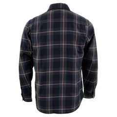 Nexgen Heat Nxm1602set Men's 'Riffraff' Black, Grey/Red Heated Flannel Long Sleeve Shirt (Rechargeable Battery Pack Included)