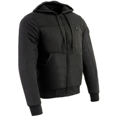 Nexgen Heat Men’s Black Heated Hoodie Jacket – Winter Motorcycle Riding Gear for Cold Outdoors MPM1713SET